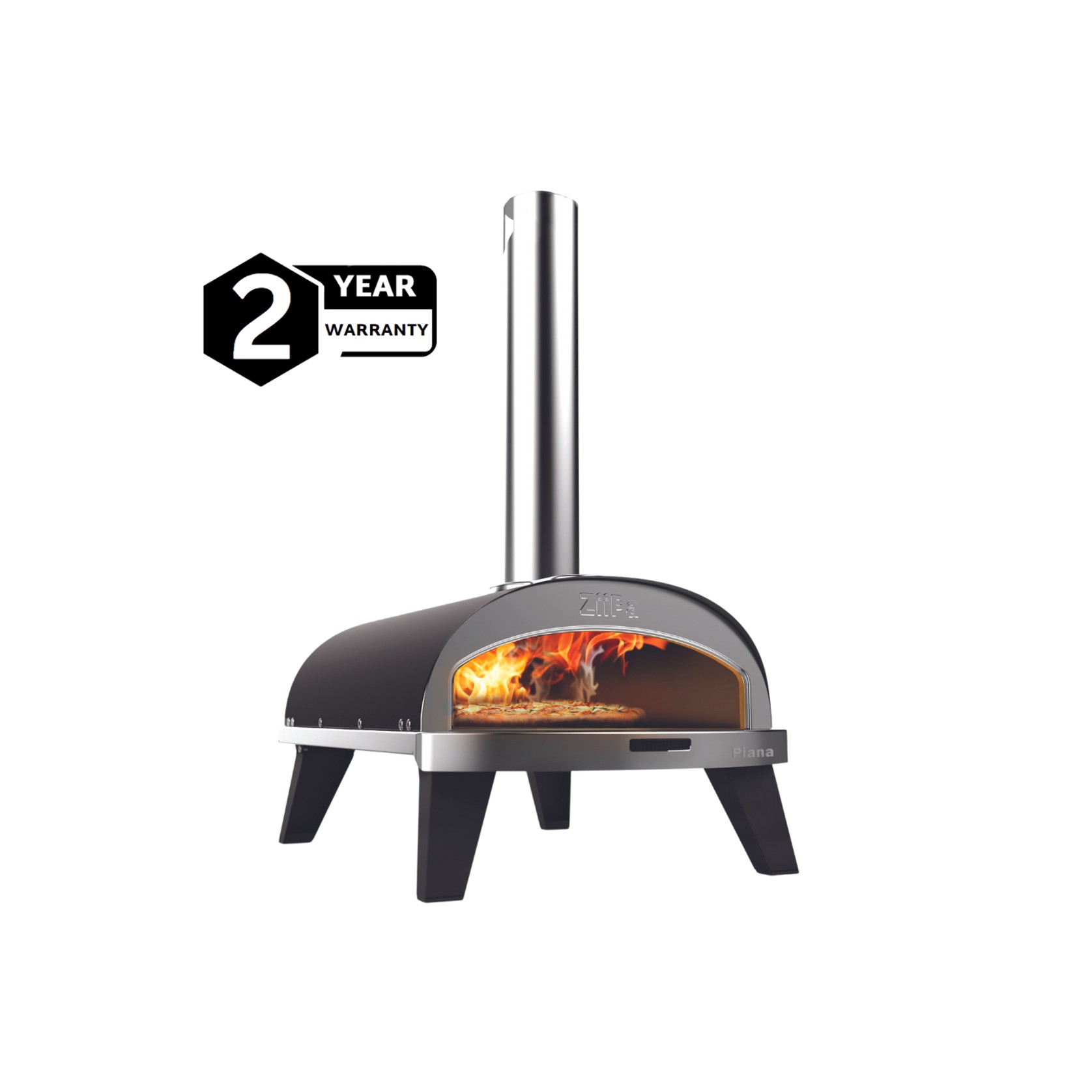 ZiiPa Piana Wood Pellet Pizza Oven with Rotating Stone – Charcoal/Charbon gallery detail image