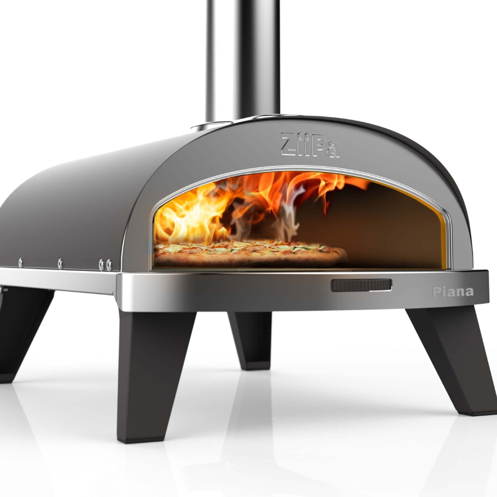 ZiiPa Piana Wood Pellet Pizza Oven with Rotating Stone – Slate/Ardoise gallery detail image