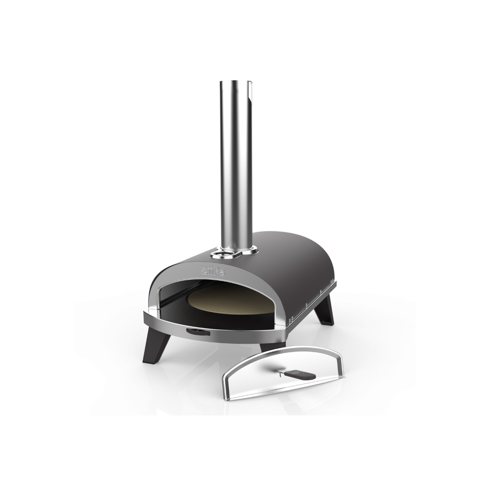 ZiiPa Piana Wood Pellet Pizza Oven with Rotating Stone – Slate/Ardoise gallery detail image