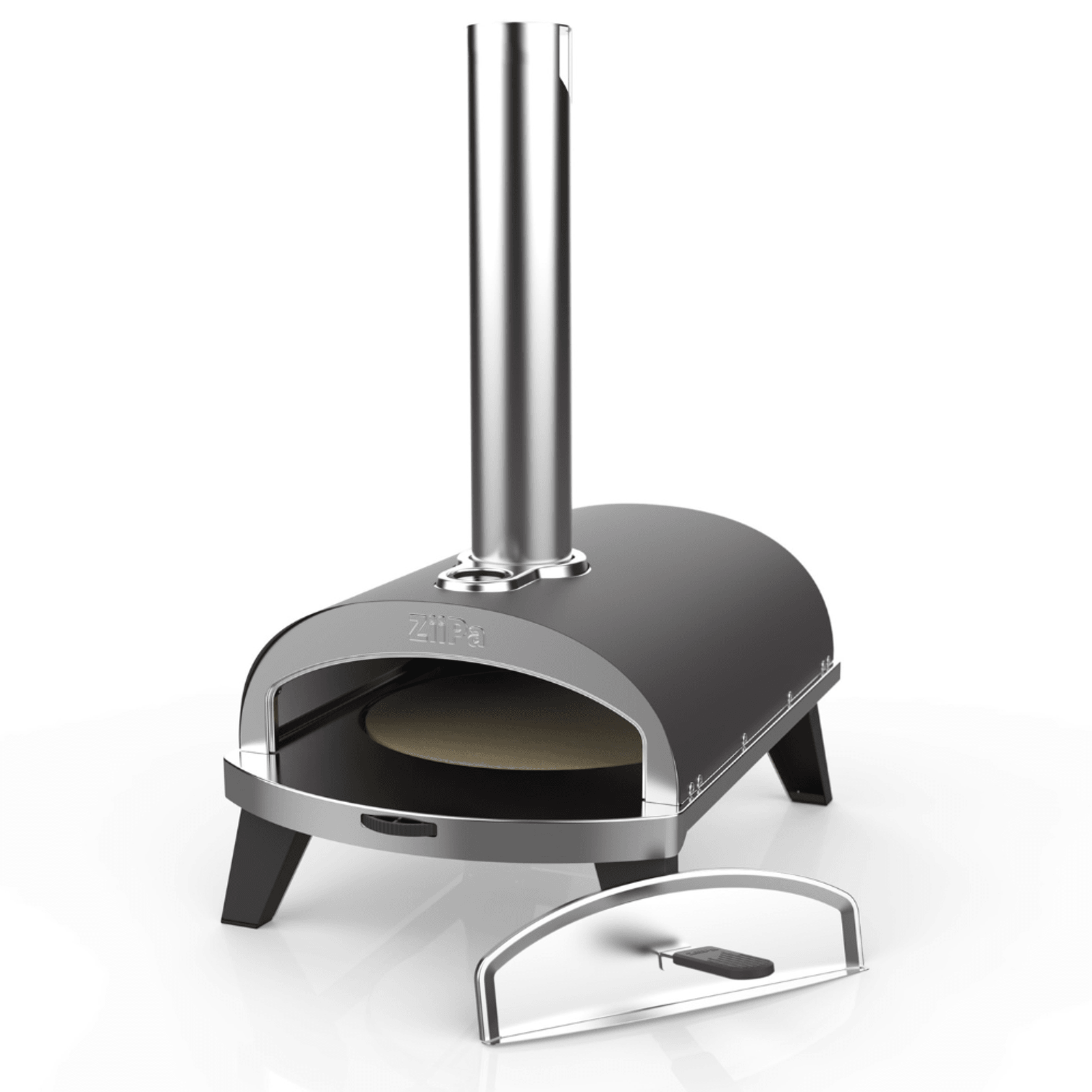 ZiiPa Piana Wood Pellet Pizza Oven with Rotating Stone – Slate/Ardoise gallery detail image