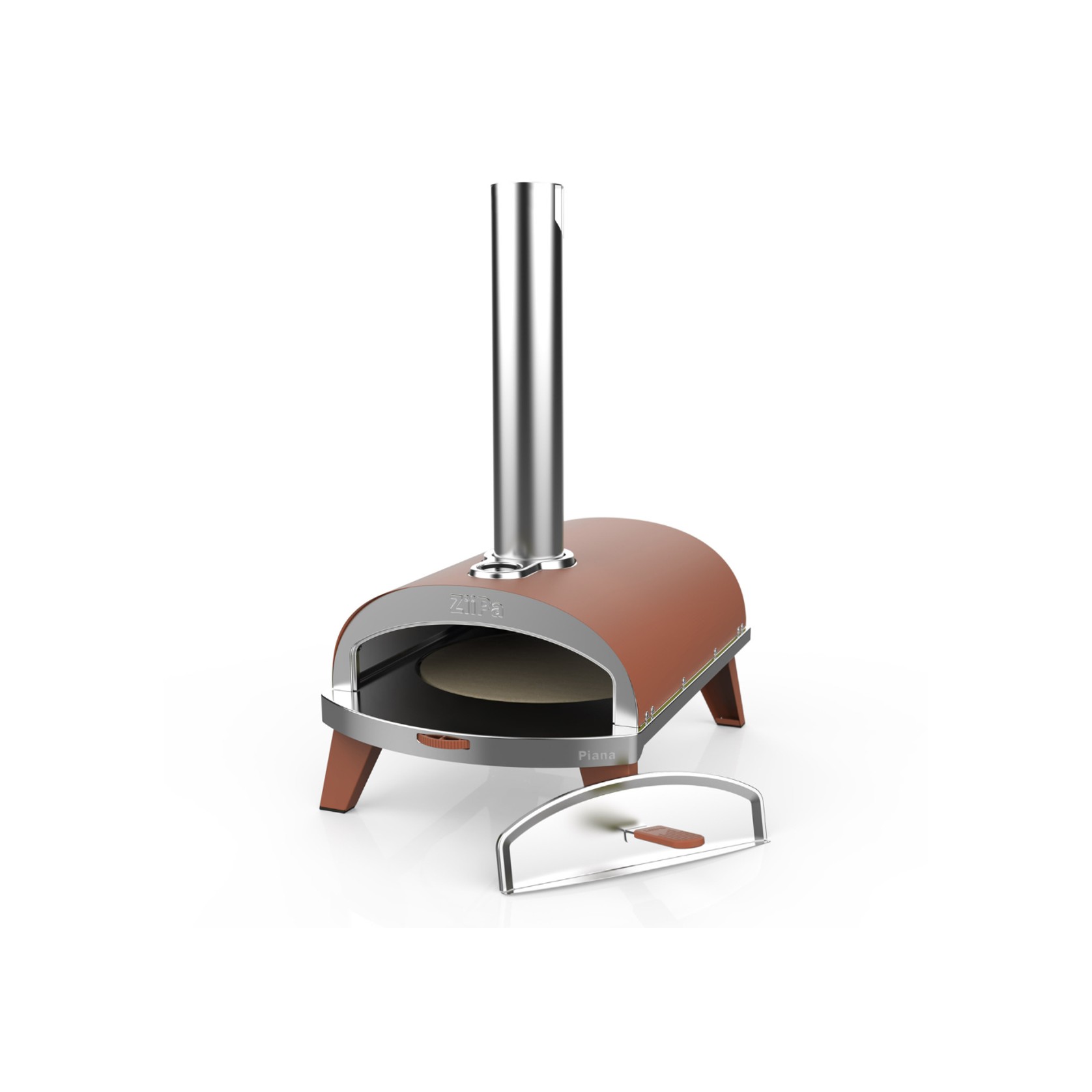 ZiiPa Piana Wood Pellet Pizza Oven with Rotating Stone – Terracotta gallery detail image