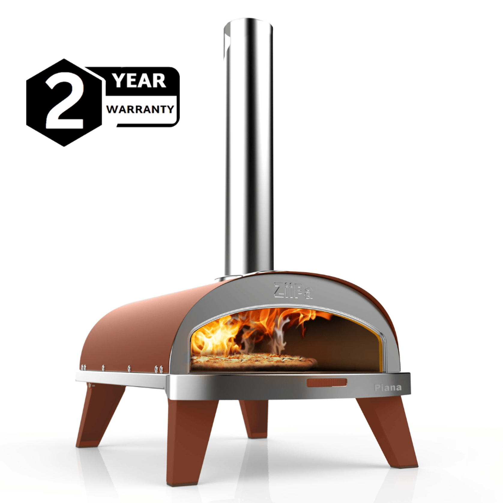 ZiiPa Piana Wood Pellet Pizza Oven with Rotating Stone – Terracotta gallery detail image