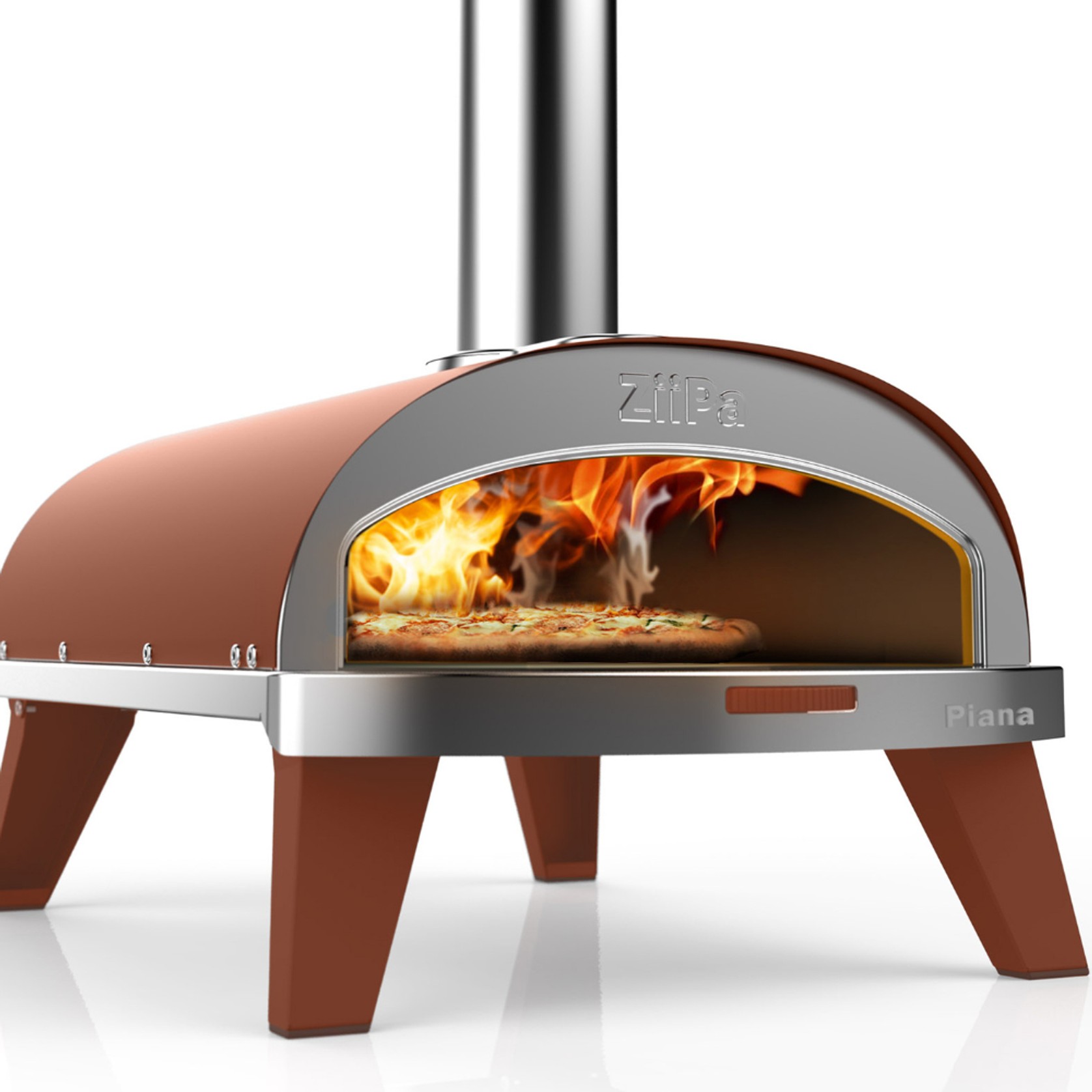 ZiiPa Piana Wood Pellet Pizza Oven with Rotating Stone – Terracotta gallery detail image
