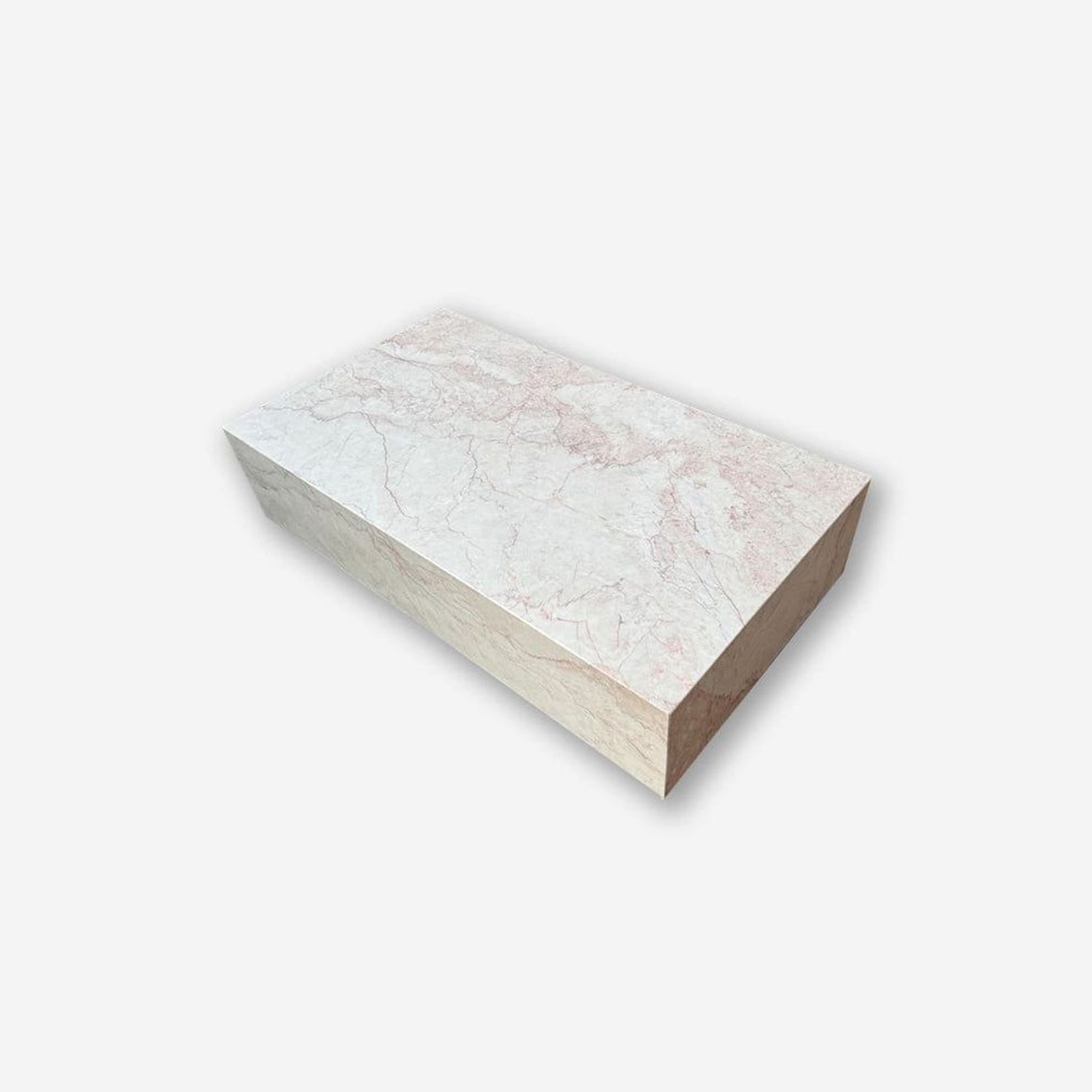 Block Coffee Table - Cream Rosa Marble - Large | Natural Stone Co. gallery detail image
