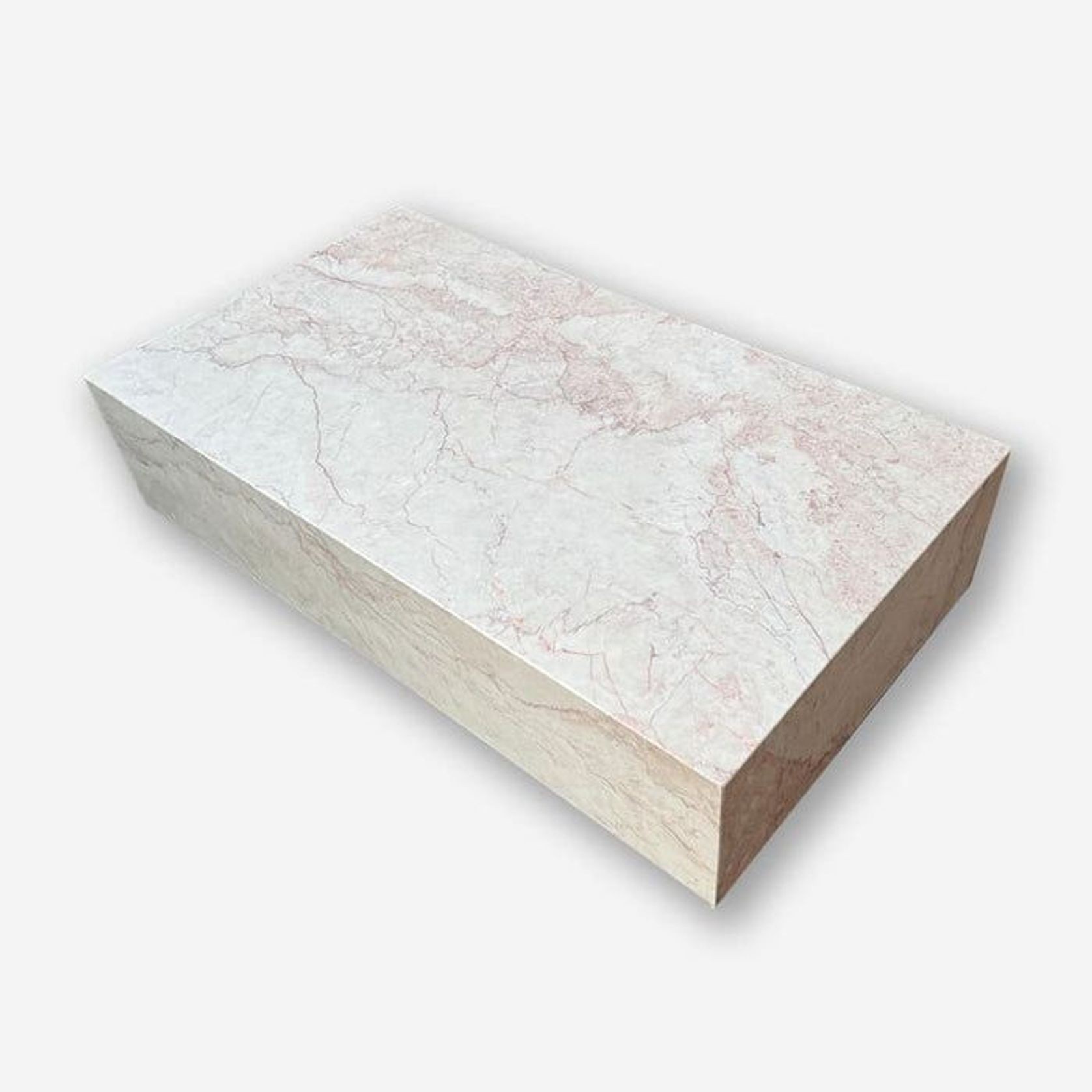 Block Coffee Table - Cream Rosa Marble - Large | Natural Stone Co. gallery detail image