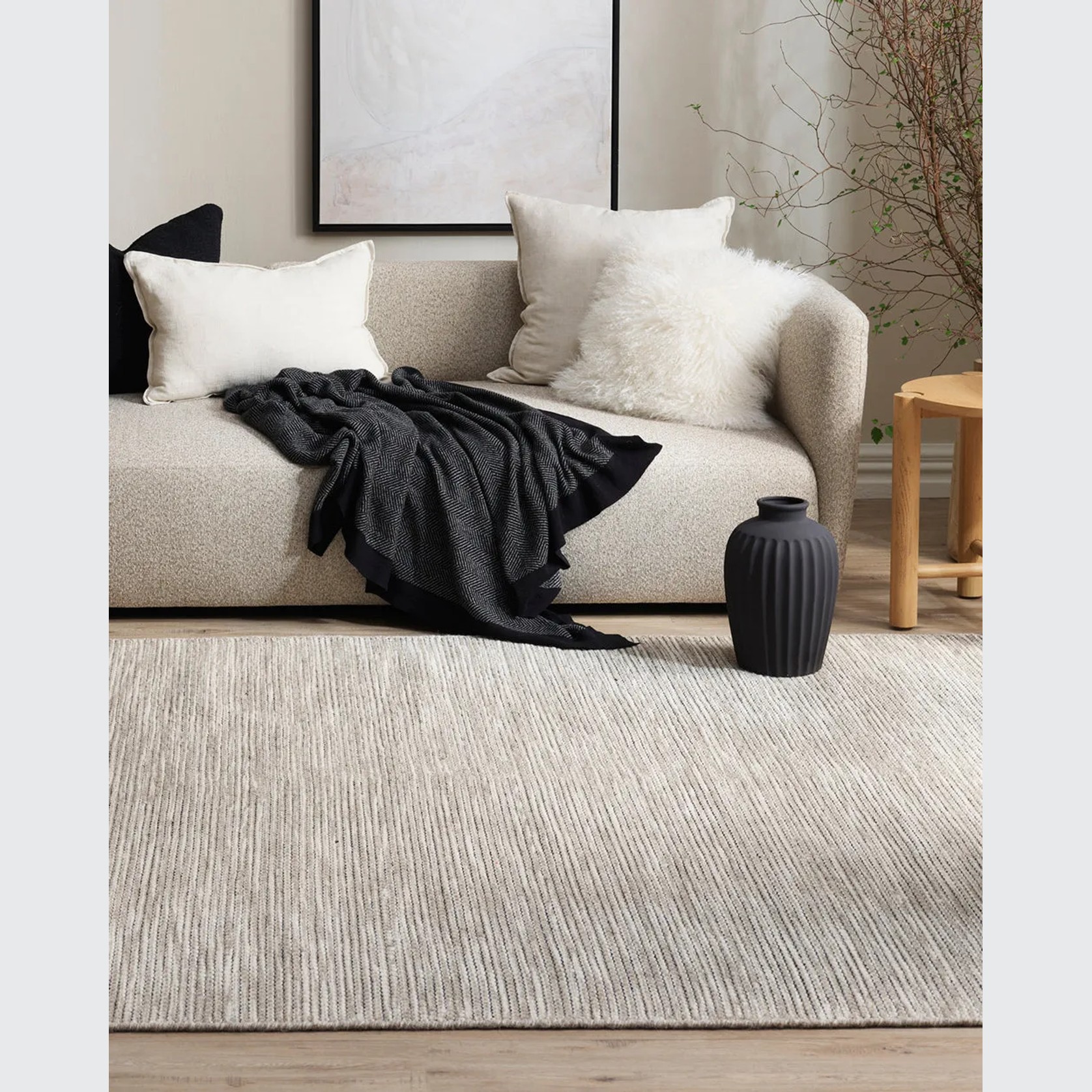 Baya Abbas Floor Rug - Sandstone | Two Sizes gallery detail image