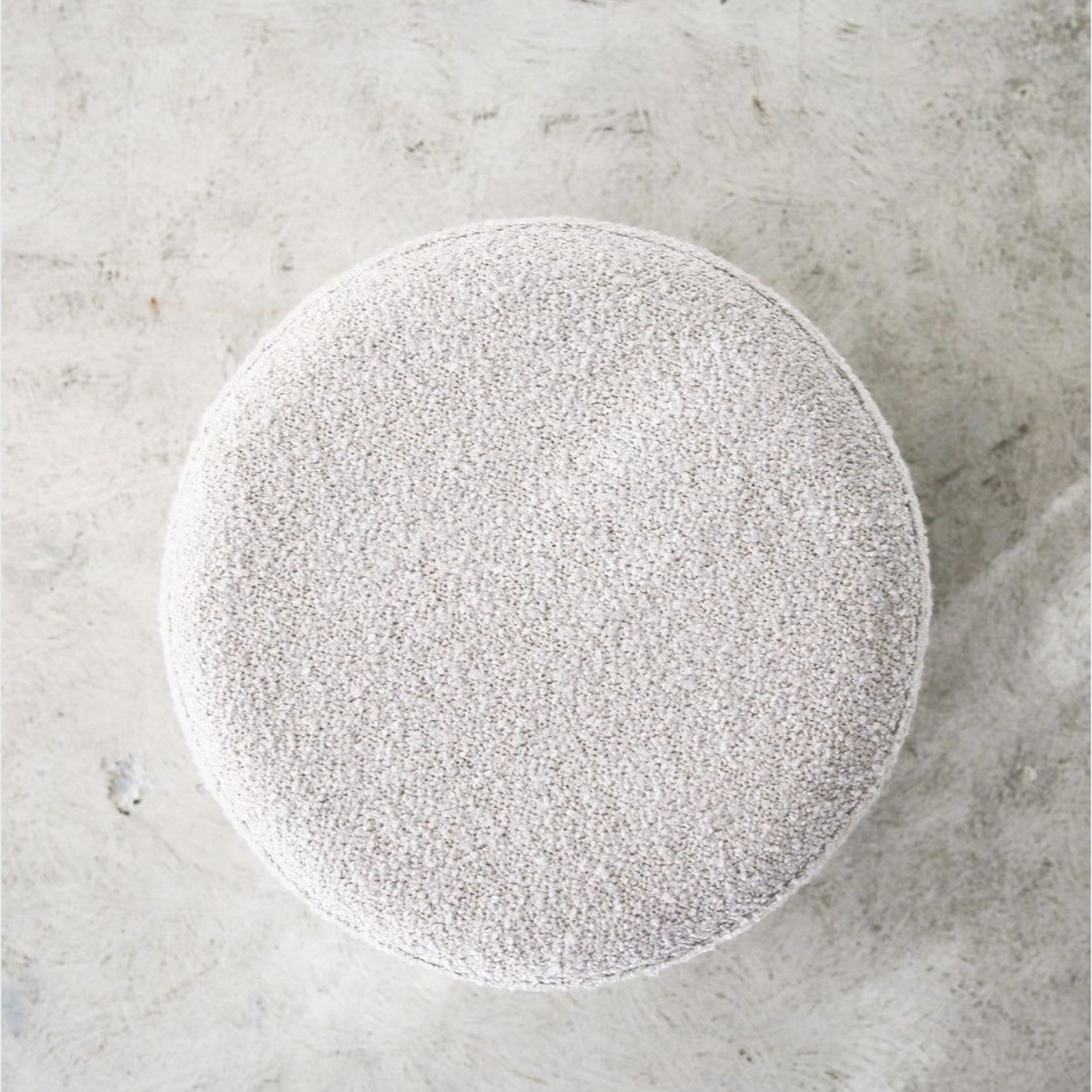 'Cabo' Ottoman/40cmD x 40cmH/Fabric - Lierna Boucle gallery detail image