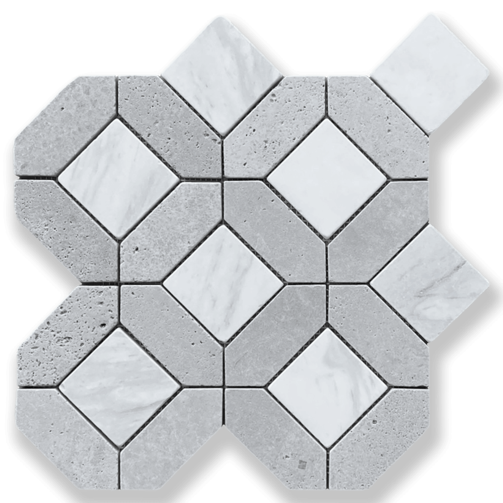 Casablanca XL Selene & Volakas Tumbled Mosaic gallery detail image