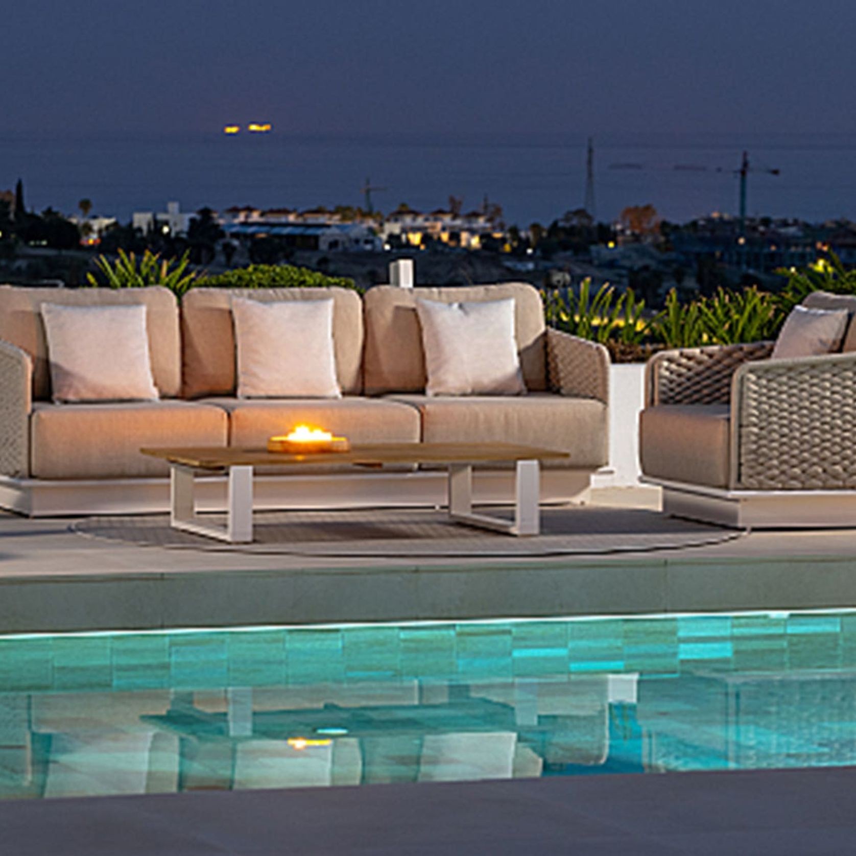 Acri 3pc Rope Outdoor Lounge Setting gallery detail image