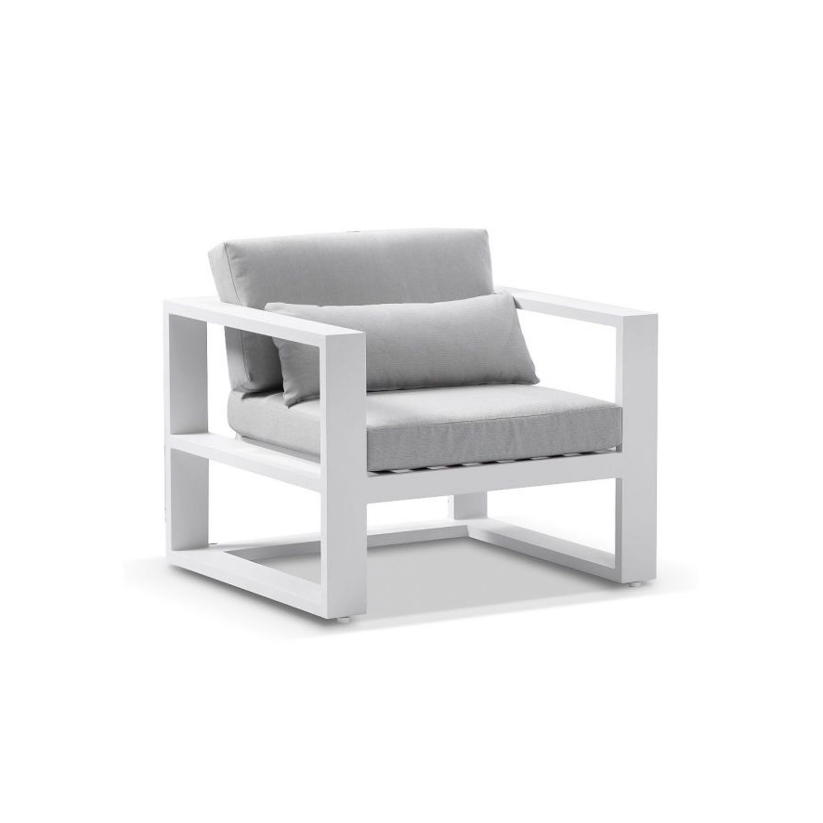 Santorini 1 Seater Outdoor Aluminium White Arm Chair gallery detail image