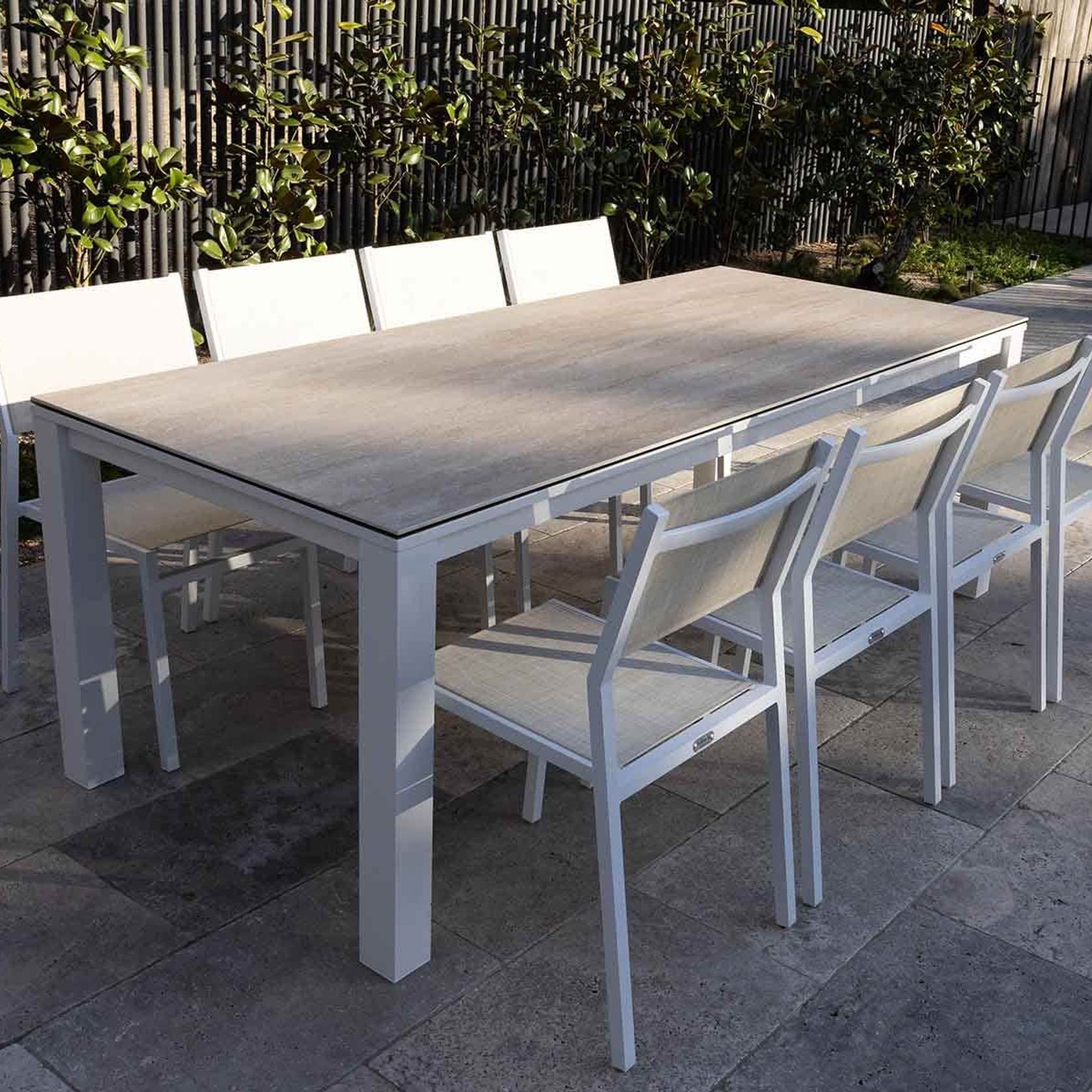Adele Ceramic table with Balkoni Chairs 9pc gallery detail image
