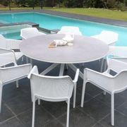 Adele Round Ceramic Table With Bailey Chairs 9pc Outdoor Dining Setting gallery detail image