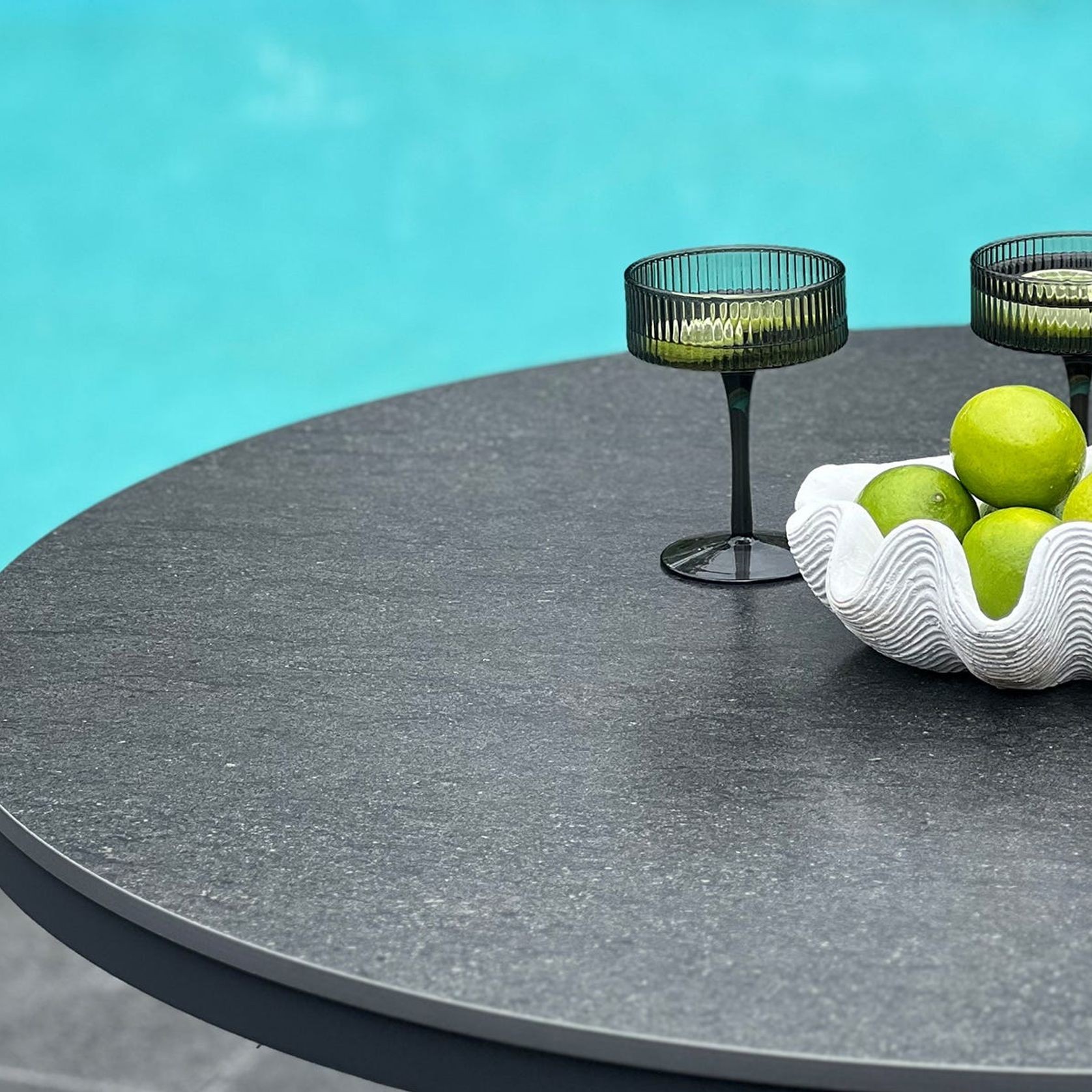 Adele Round Ceramic Table With Serang Chairs 5pc Outdoor Dining Setting gallery detail image