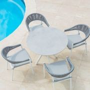 Adele Round Ceramic Table With Nivala Chairs 5pc Outdoor Dining Setting gallery detail image