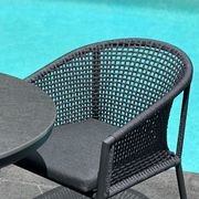 Adele Round Ceramic Table With Safara Chairs 5pc Outdoor Dining Setting gallery detail image
