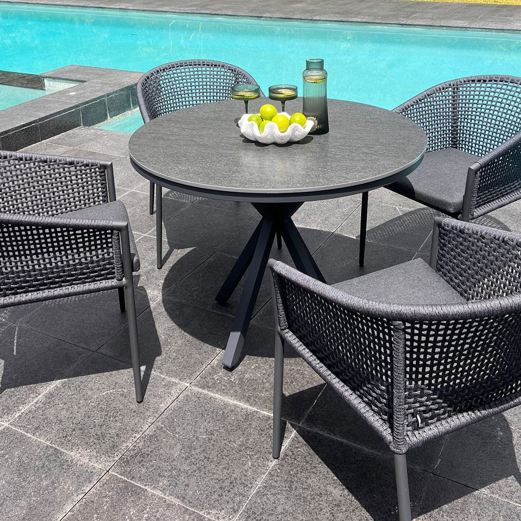 Adele Outdoor Ceramic Table - 100cm Round gallery detail image