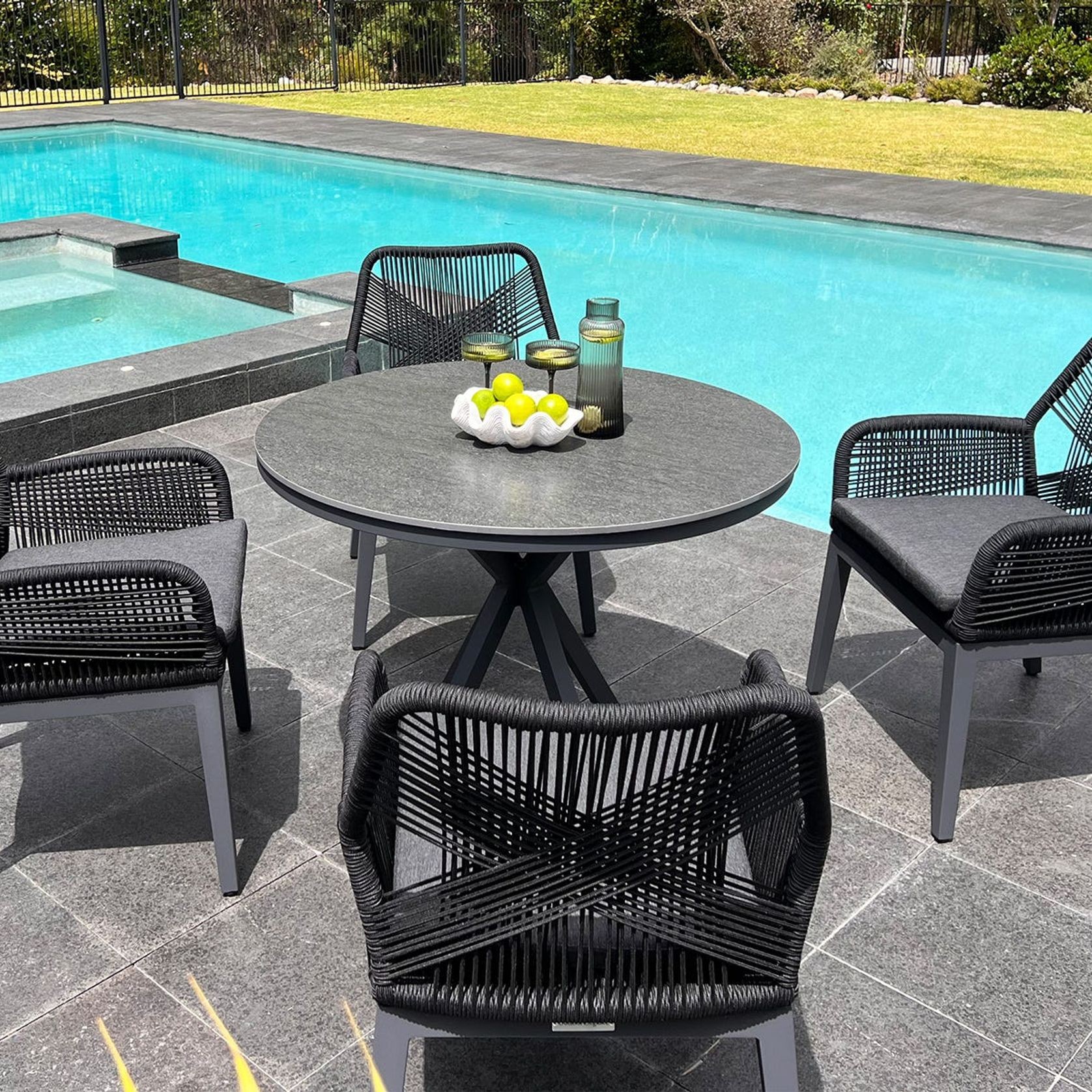 Adele Outdoor Ceramic Table - 100cm Round gallery detail image