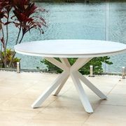 Adele Round Ceramic Table With Nivala Chairs 7pc Outdoor Dining Setting gallery detail image