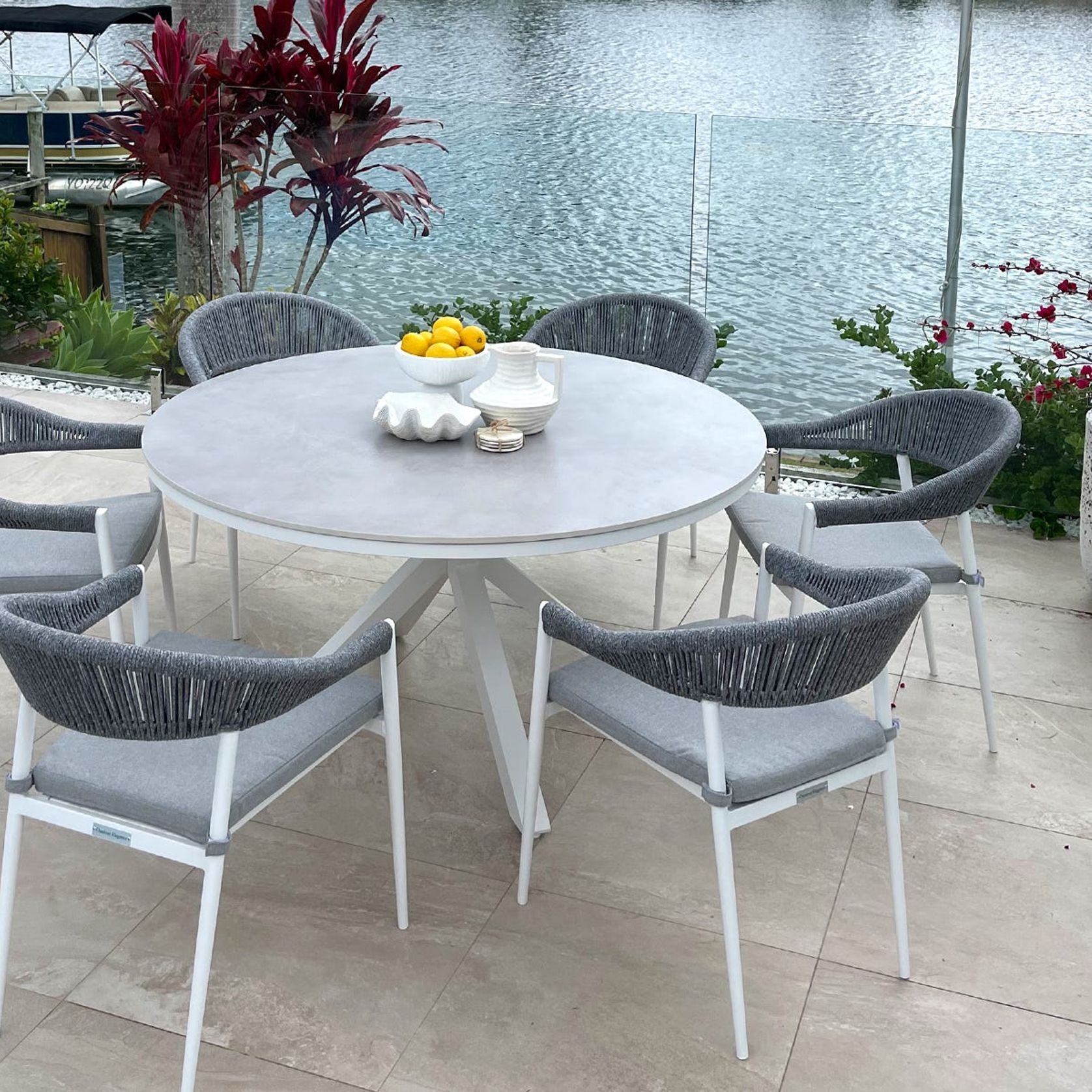 Adele Outdoor Ceramic Table- 140cm Round gallery detail image