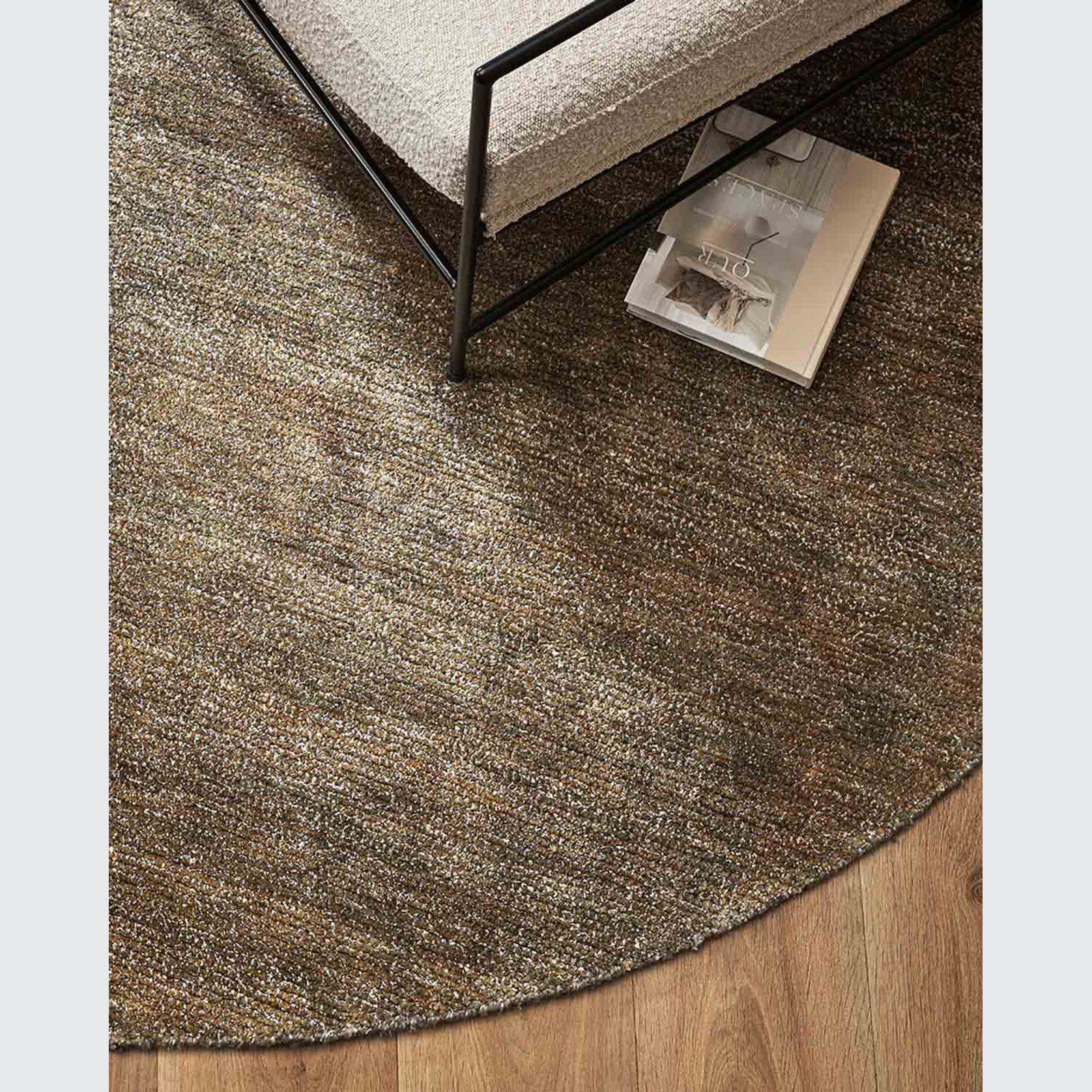 Baya Anchorage Round Floor Rug - Gravel gallery detail image