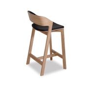 Merano Kitchen Stool - Natural Oak - Black Pad - by TON gallery detail image