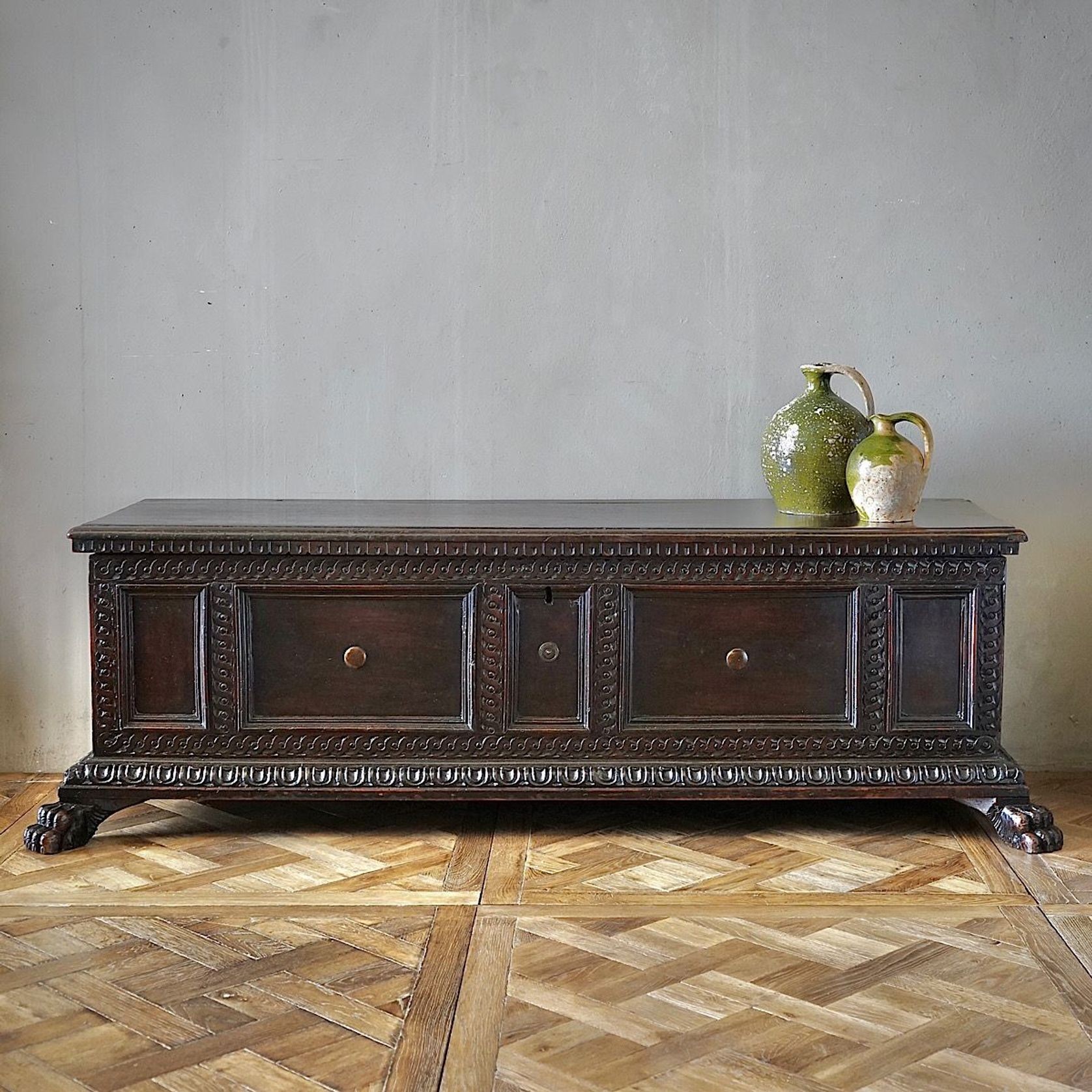 Italian 17th Century Walnut Cassone Chest gallery detail image