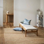 Baya Arcadia Handwoven Linen Cushion - Chambray | Lumbar gallery detail image