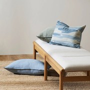 Baya Arcadia Handwoven Linen Cushion - Chambray | Lumbar gallery detail image