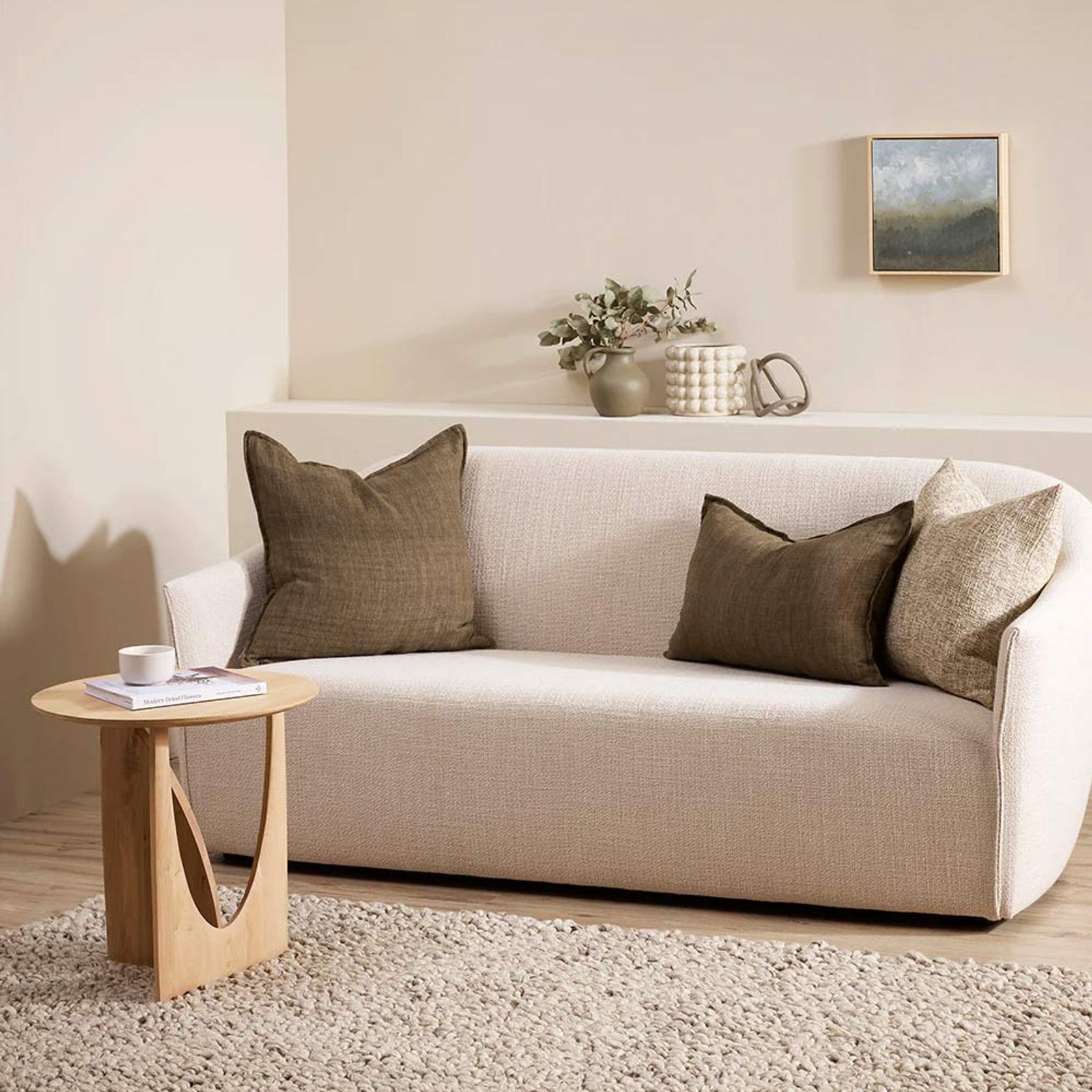 Baya Arcadia Handwoven Linen Cushion - Clove | Lumbar gallery detail image
