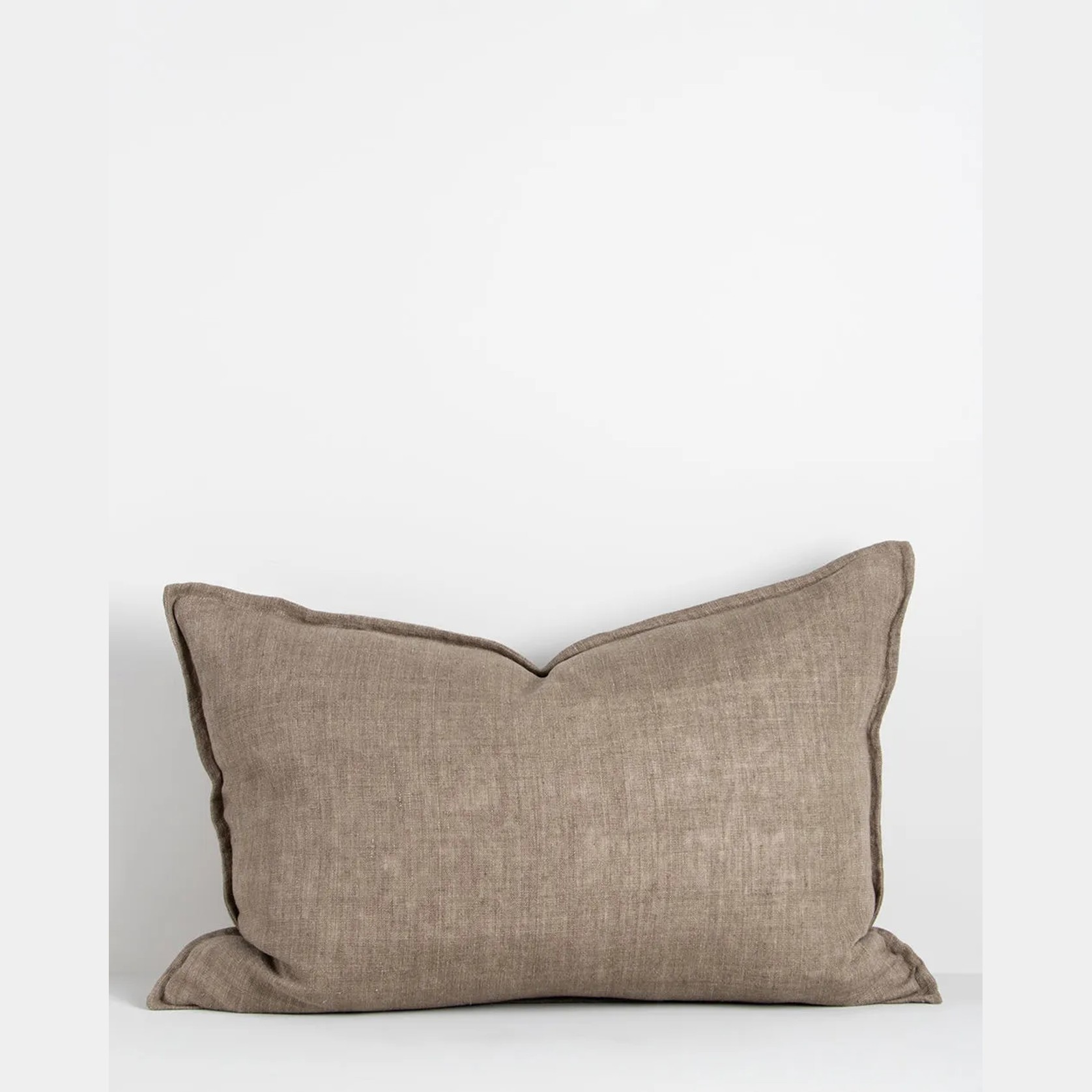 Baya Arcadia Handwoven Linen Cushion - Greige | Lumbar gallery detail image