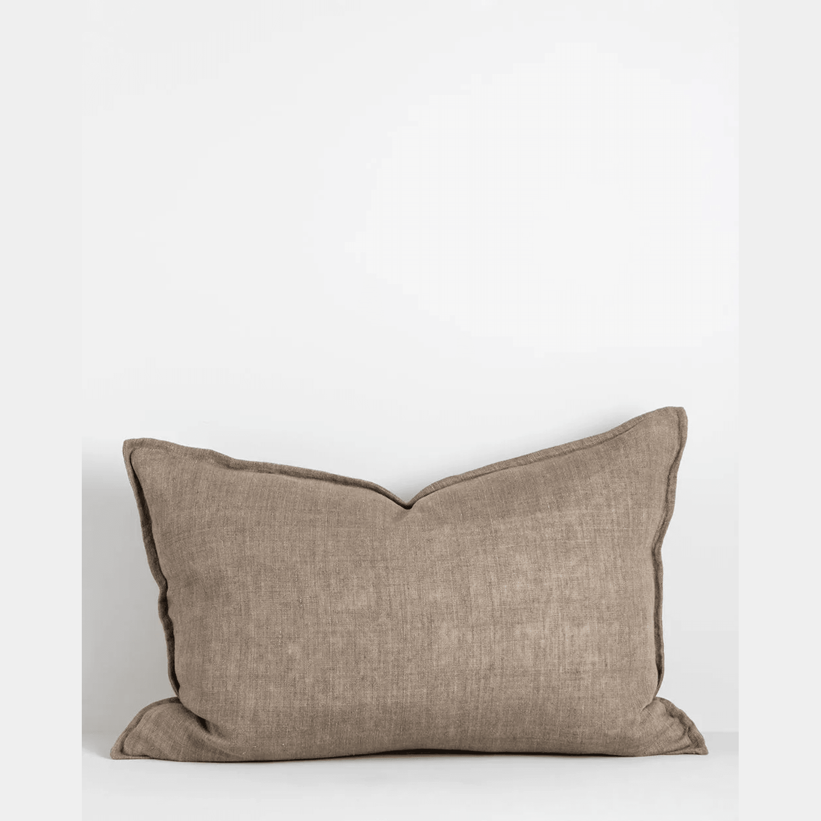 Baya Arcadia Handwoven Linen Cushion - Greige | Lumbar gallery detail image