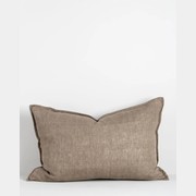 Baya Arcadia Handwoven Linen Cushion - Greige | Lumbar gallery detail image