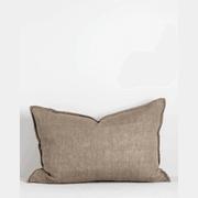 Baya Arcadia Handwoven Linen Cushion - Greige | Lumbar gallery detail image