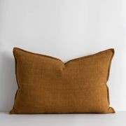 Baya Arcadia Handwoven Linen Cushion - Tobacco Lumbar gallery detail image