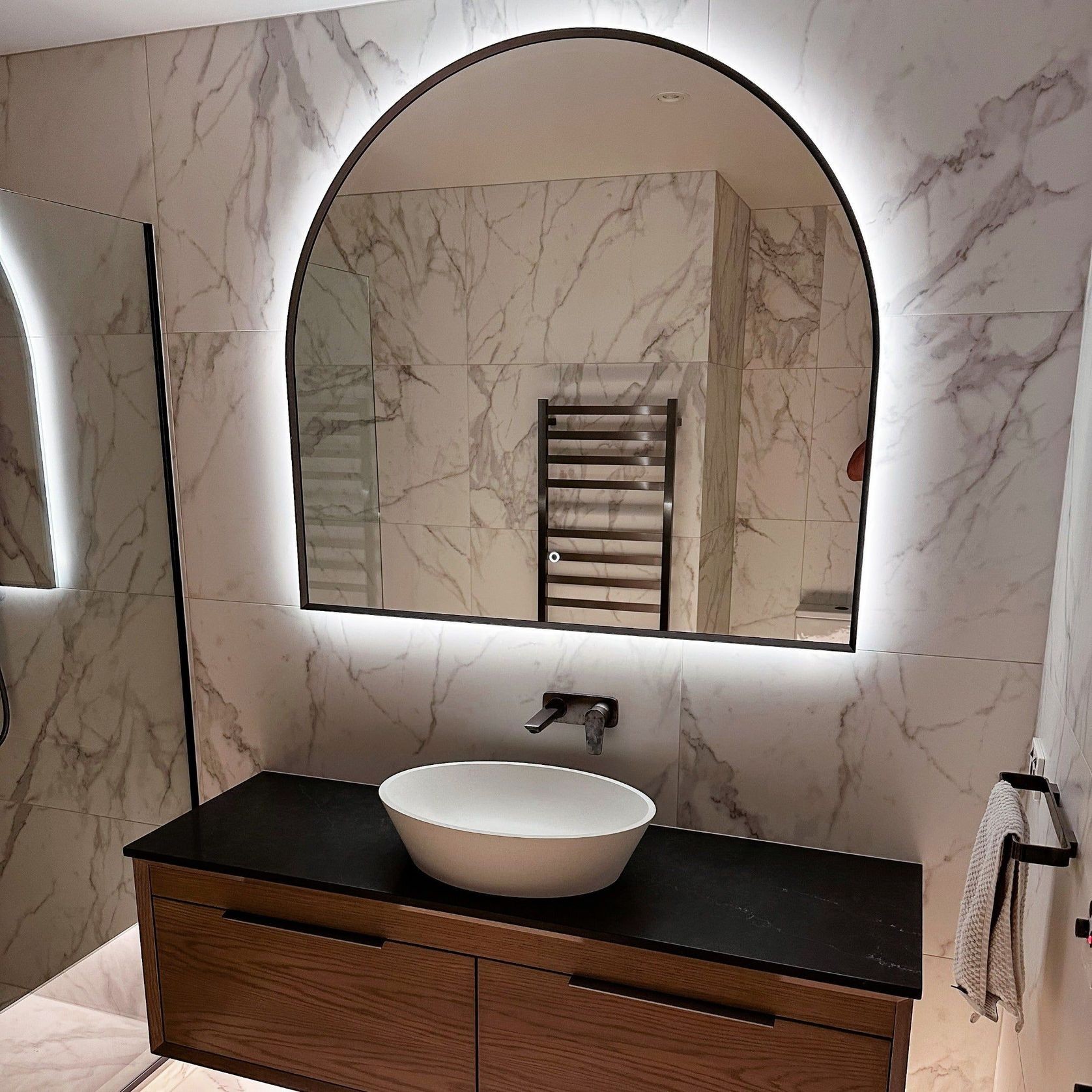 Code Solace Arch Framed Led Mirror 1200 X 1100Mm - 5 Colours gallery detail image