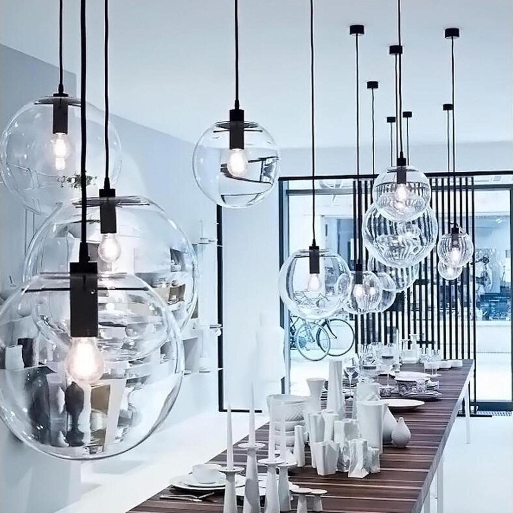Ariana Glass Pendant Light - Pearl Black gallery detail image