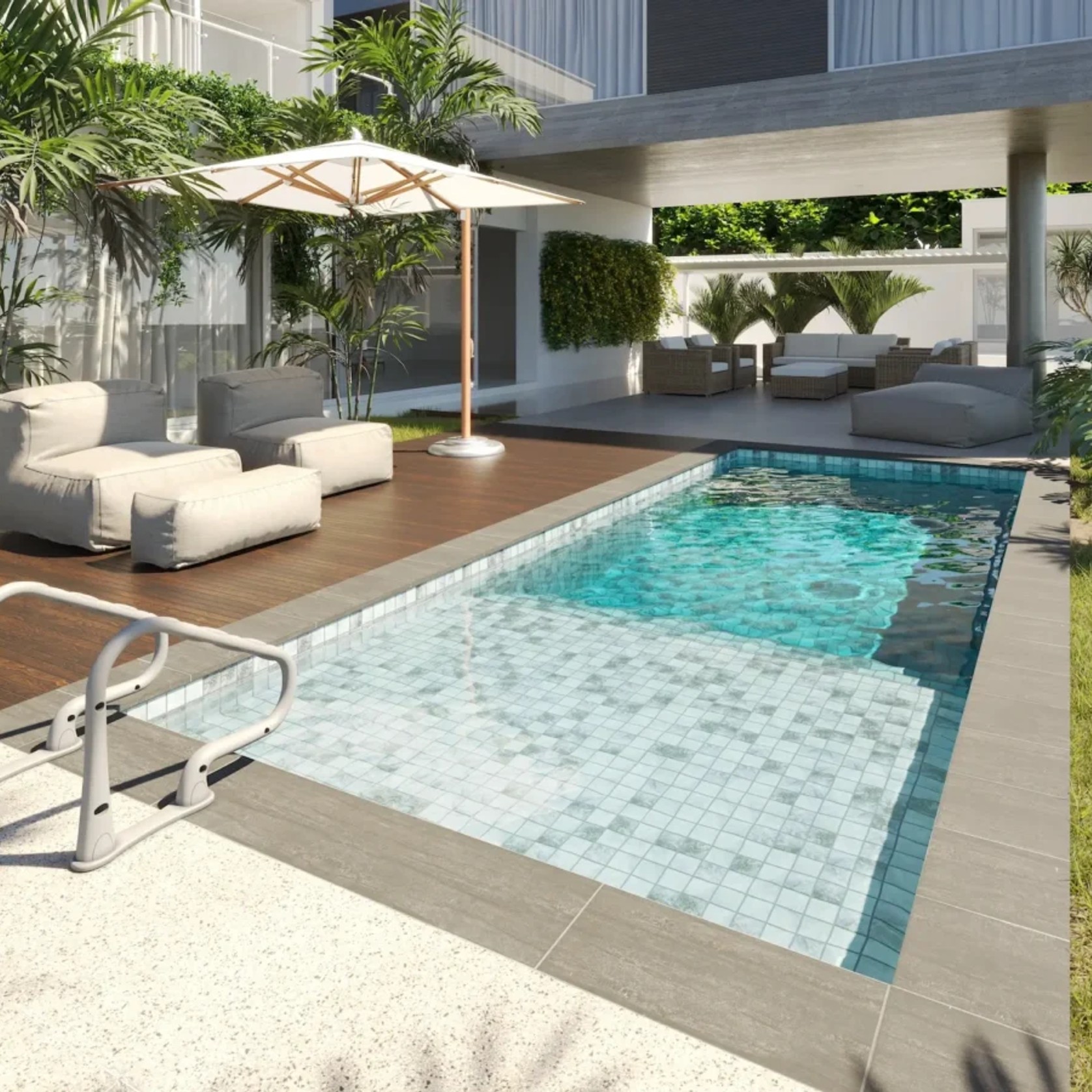 Fes Blue 9.0m x 4.0m Swimming pool with tanning ledge gallery detail image