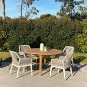 Atoll 140 Round Table with Serang Chairs -5pc Outdoor Dining Setting gallery detail image