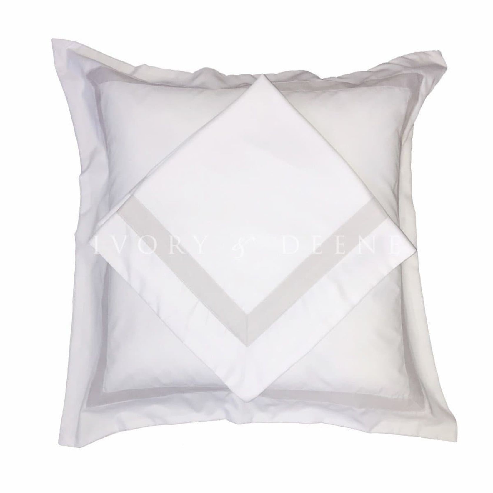 Ava Collection European Pillowcase Set - Champagne Trim gallery detail image