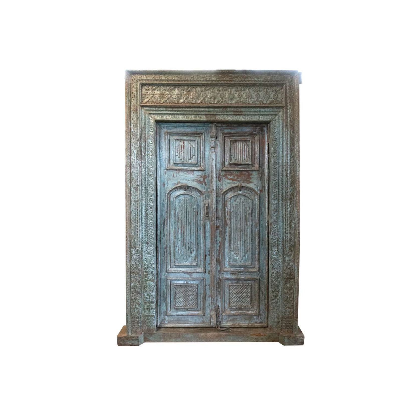 Vintage Teak Door - Blue gallery detail image