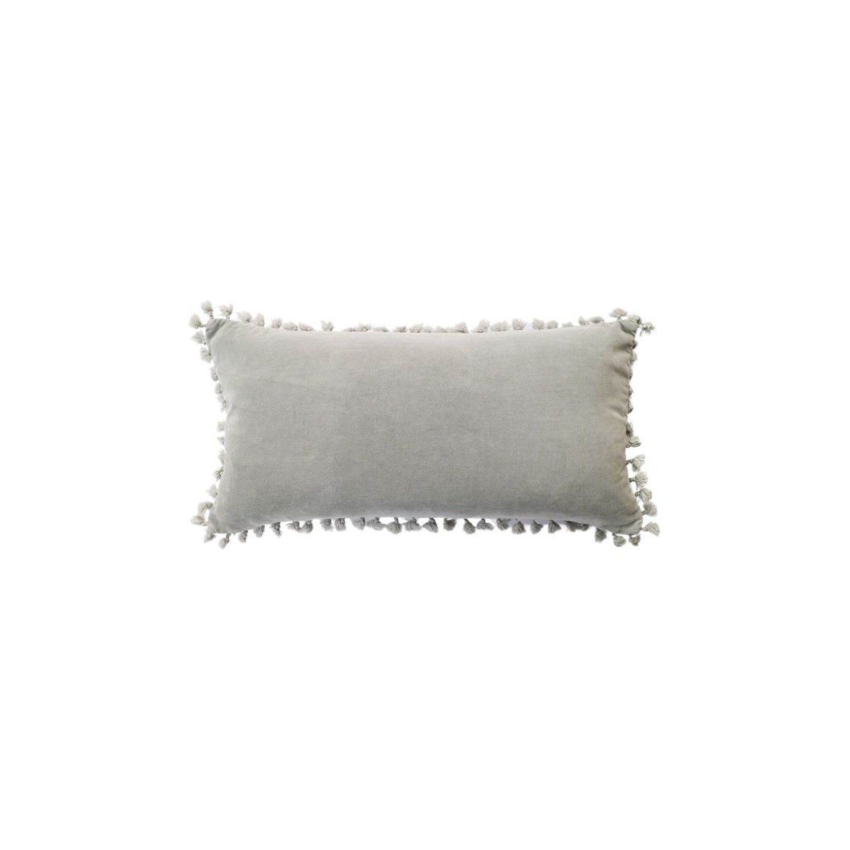 Velvet Cushion 30x60cm - Light Grey gallery detail image