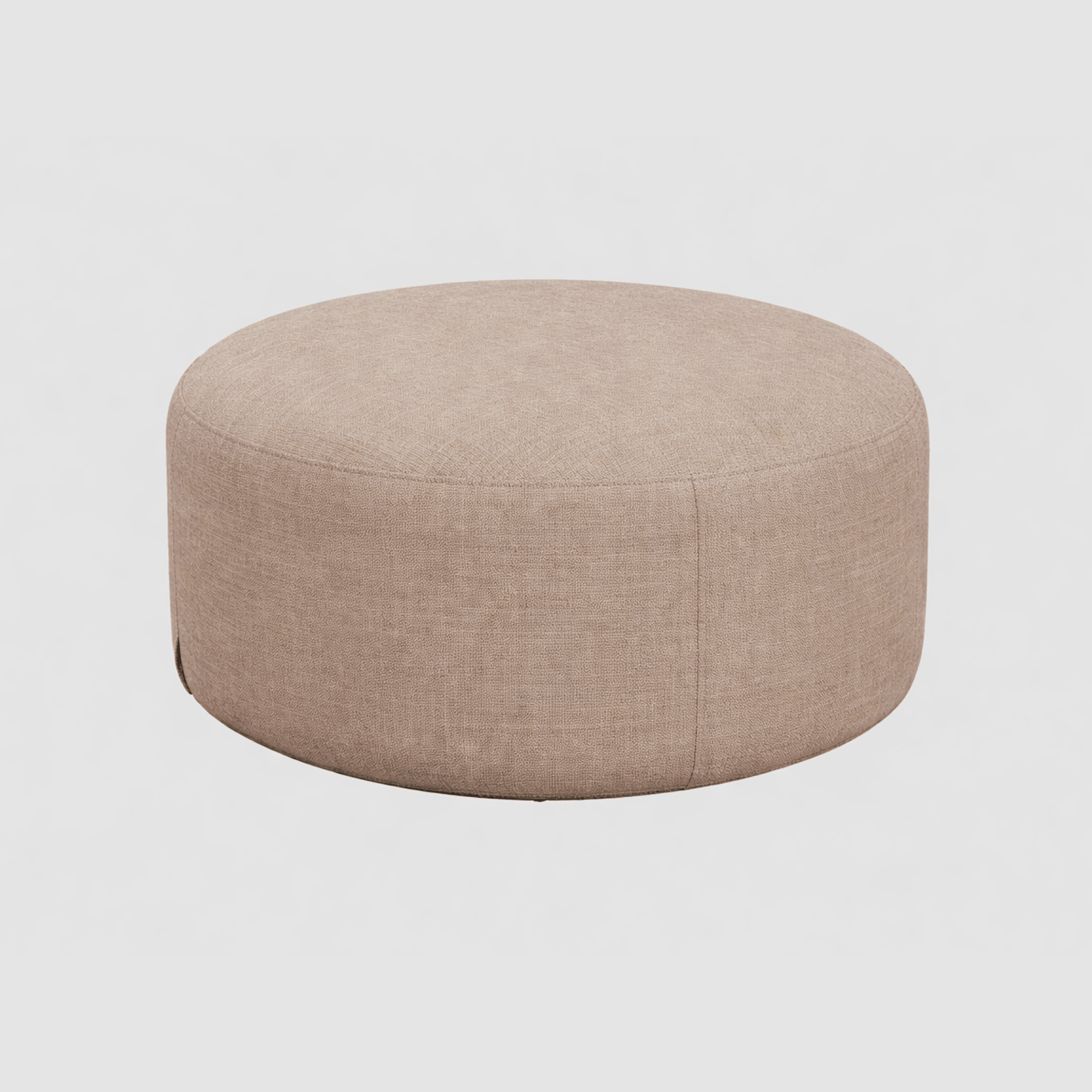Sunbrella Round Pouf Ottoman - Taupe Chine gallery detail image