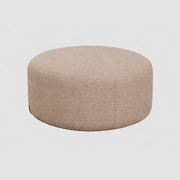 Sunbrella Round Pouf Ottoman - Taupe Chine gallery detail image
