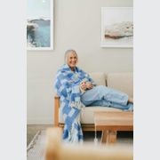 Ruanui Station Lambswool Throw - Backtrap Blue gallery detail image