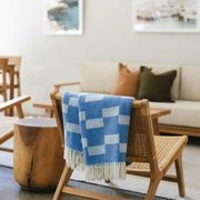Ruanui Station Lambswool Throw - Backtrap Blue gallery detail image