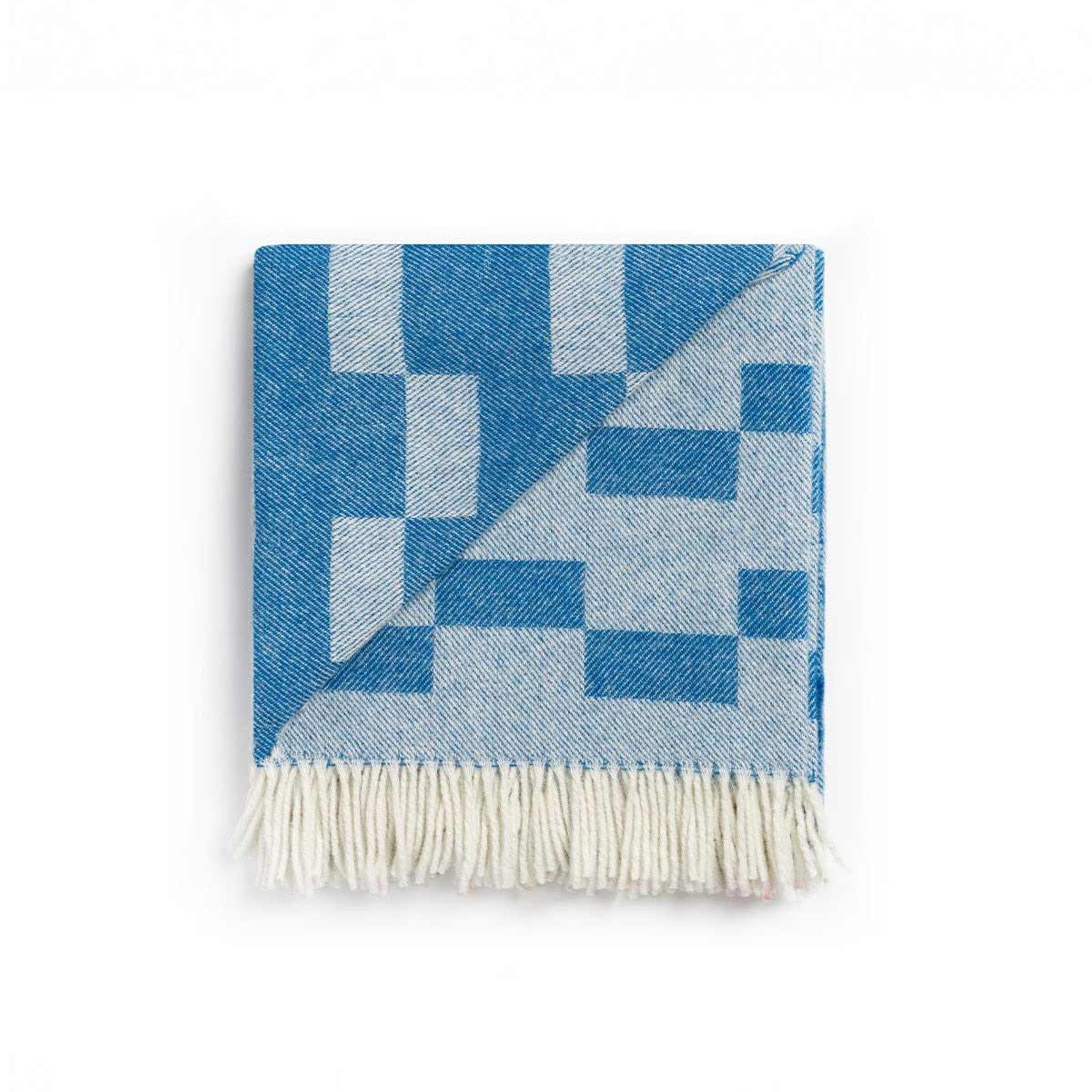 Ruanui Station Lambswool Throw - Backtrap Blue gallery detail image