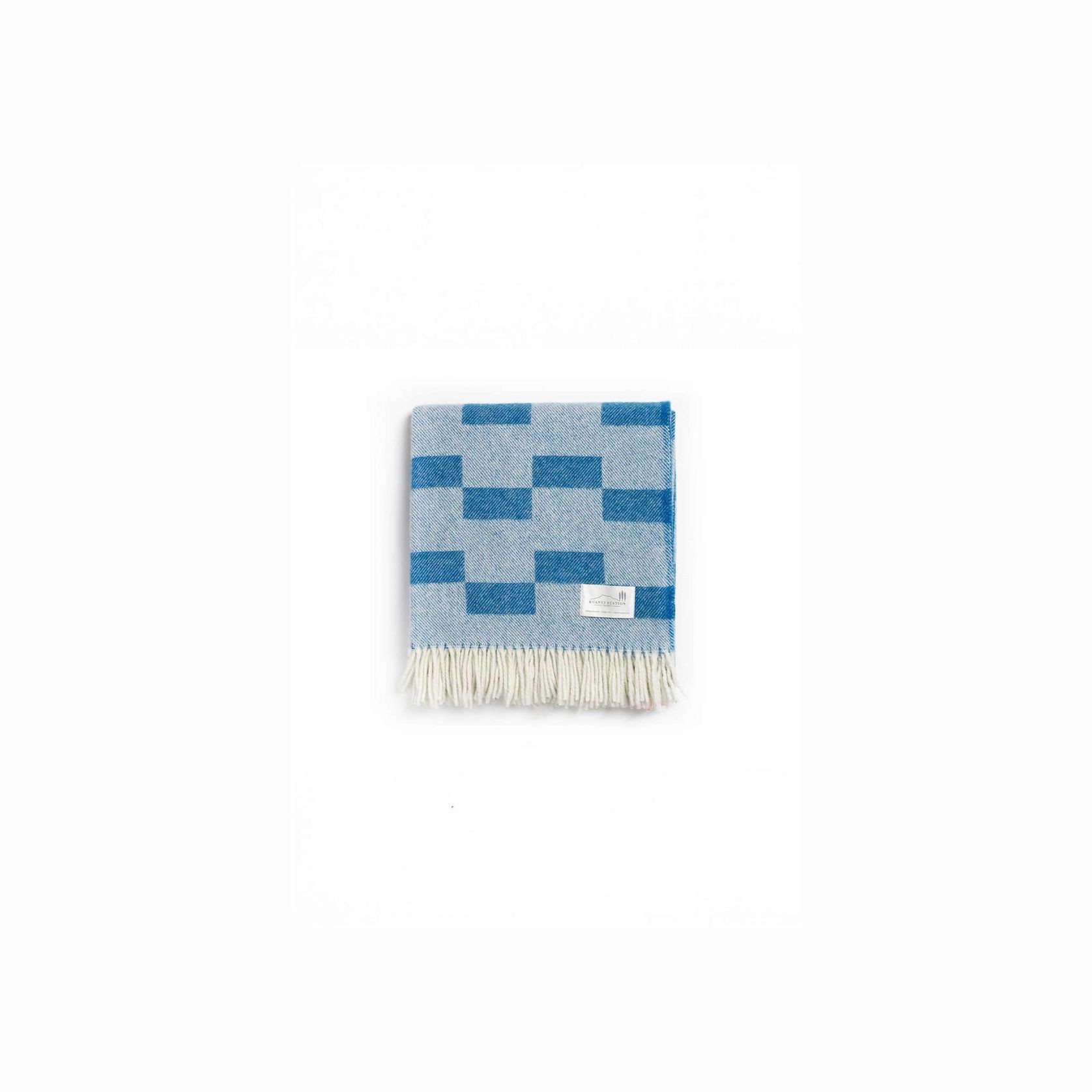 Ruanui Station Lambswool Throw - Backtrap Blue gallery detail image