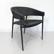 Bali Rattan Dining Chair - Charcoal gallery detail image