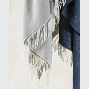 Baya Bambina Throw Blanket - Silver | Merino Wool and Cashmere gallery detail image