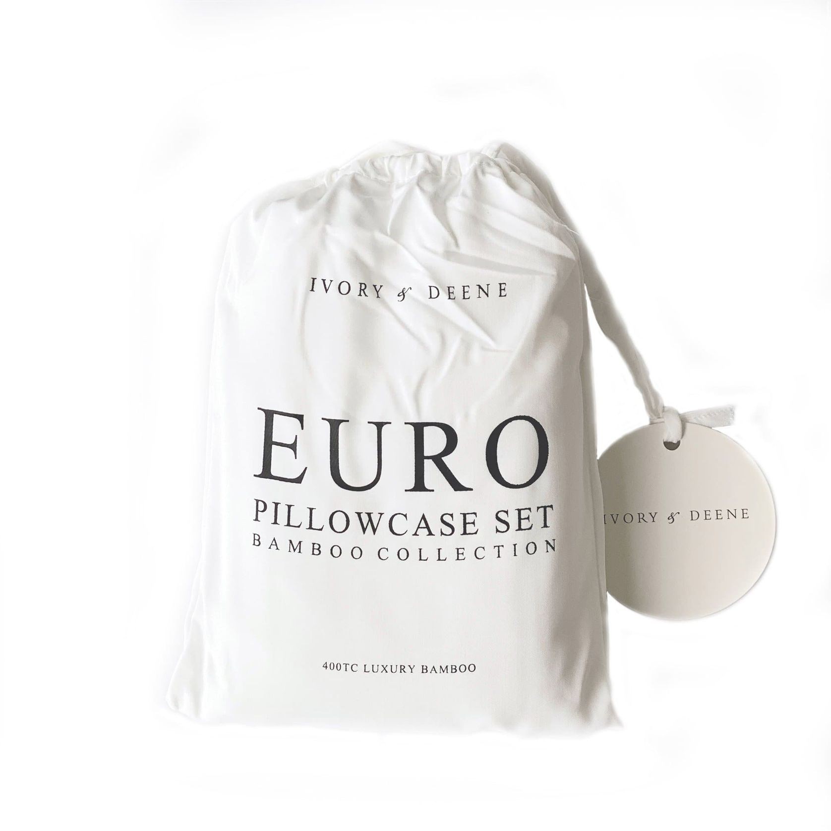 Silky Soft Bamboo European Pillowcase Set - White gallery detail image